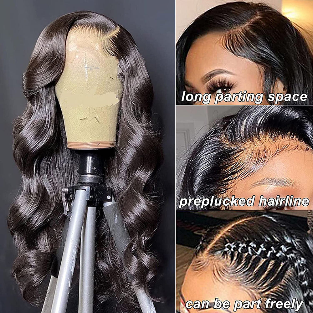 13×4 Body Wave Lace Front Wigs 200% Density Human Hair Wigs Pre Plucked with Baby Hair Natural Hairline