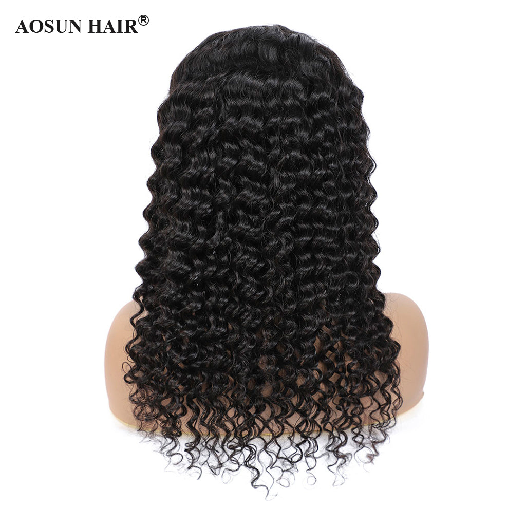 Brazilian Hair Deep Wave Headband Wig None Lace Glueless Human Hair Wigs