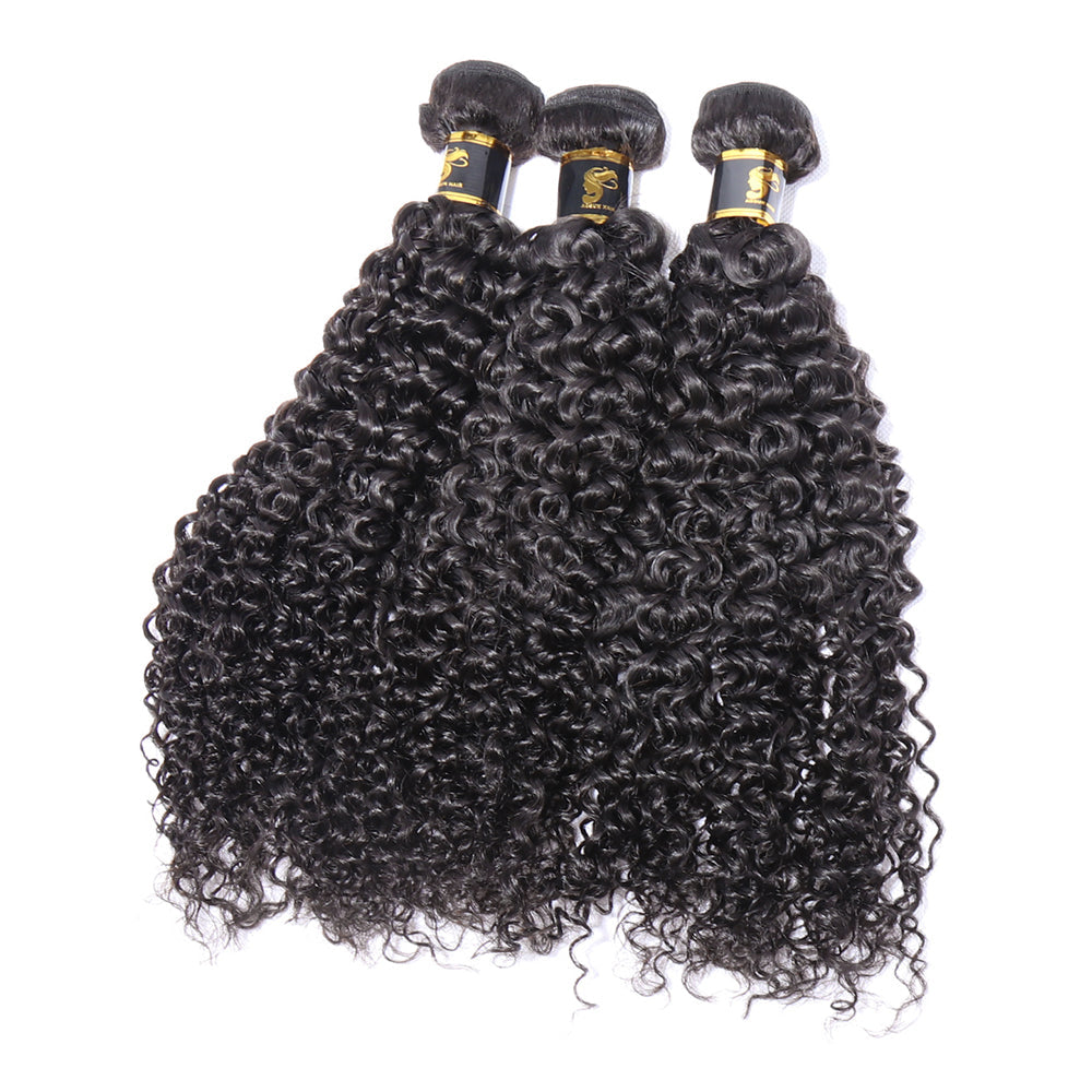 Brazilian Hair Kinky Curly Hair Bundles 100% Human Hair Weave Bundles Natural Black Curly Human Hair Extensions