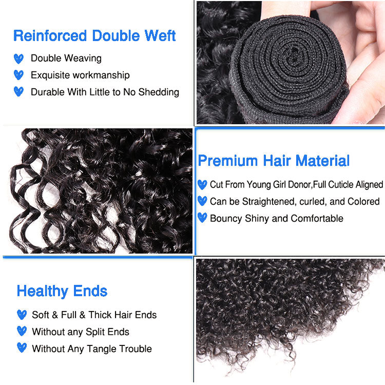 Kinky Curly Human Hair Bundle Unprocessed Virgin Human Hair 1pc Bundle Deal