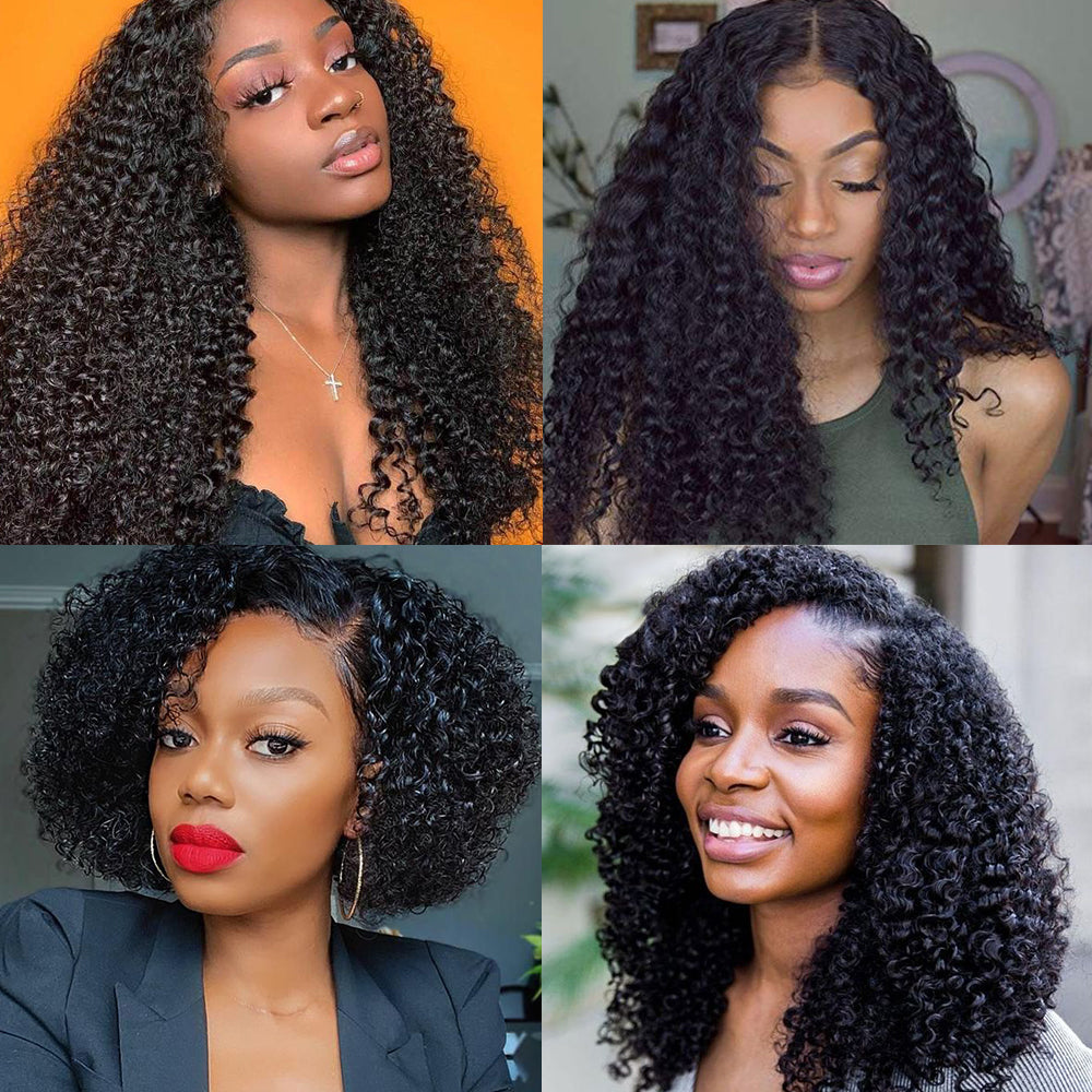 Brazilian Virgin Kinky Curly 4x4 Lace Cosure 100% Unprocessed Human Hair Middle Part Jerry Curly Lace Closure