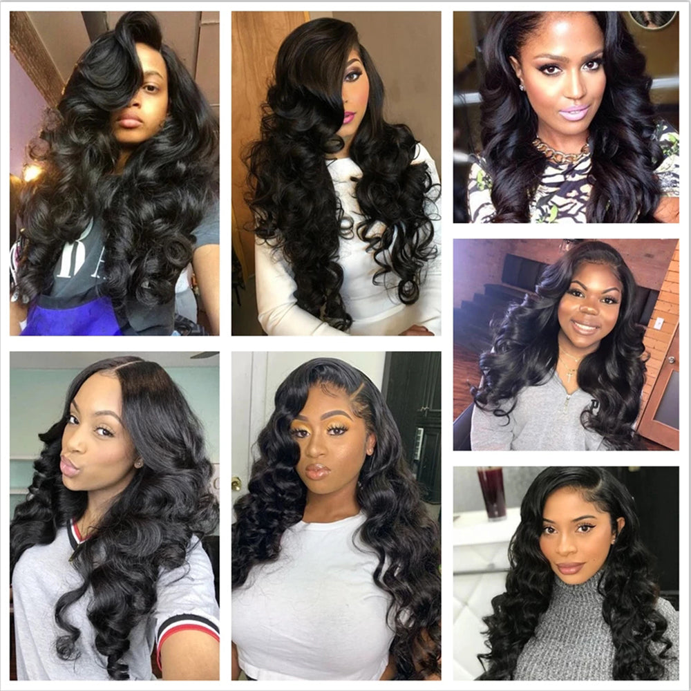 Brazilian Hair 100% Unprocessed Loose Wave 4 Bundles Human Weaves Sew In Hair Extensions