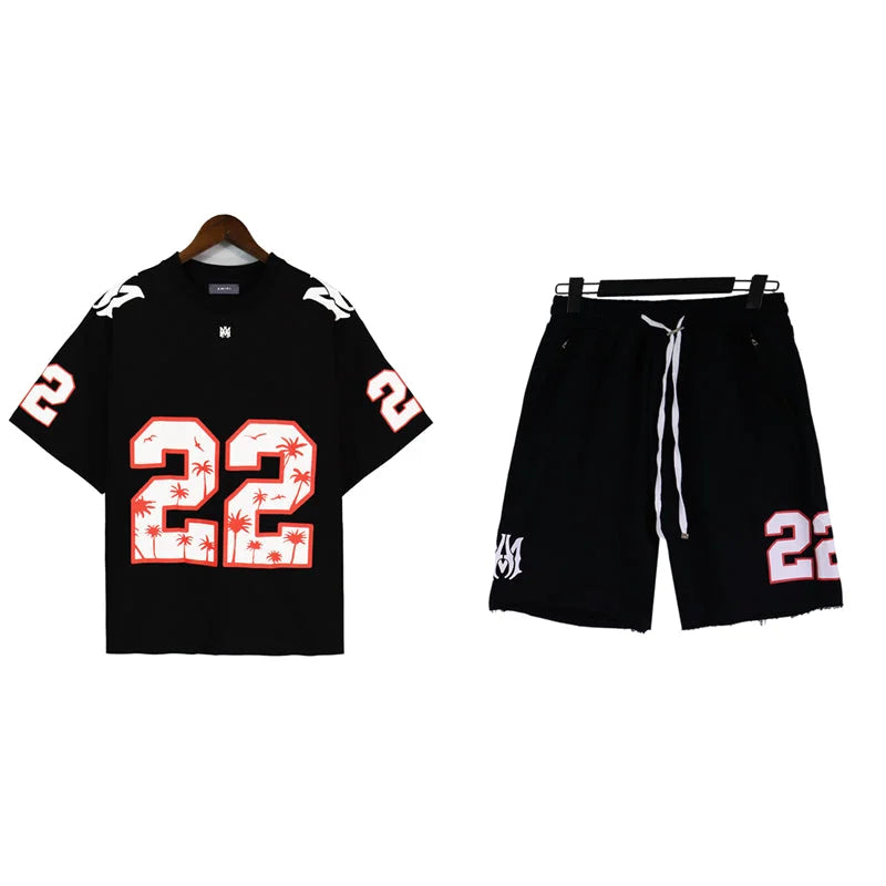 Amiri 2023 printed cotton sports jersey set